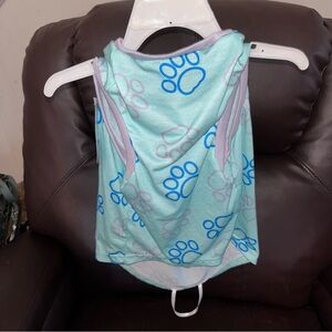 NWT Top Paw Aqua Blue Dog Shirt Pawprints Size LARGE Dog Outfit Cute Comfy